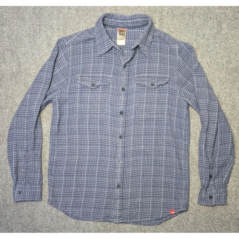 The North Face Mens 100% Cotton Flannel Shirt Micro‎ Check Purple/ Blue Small